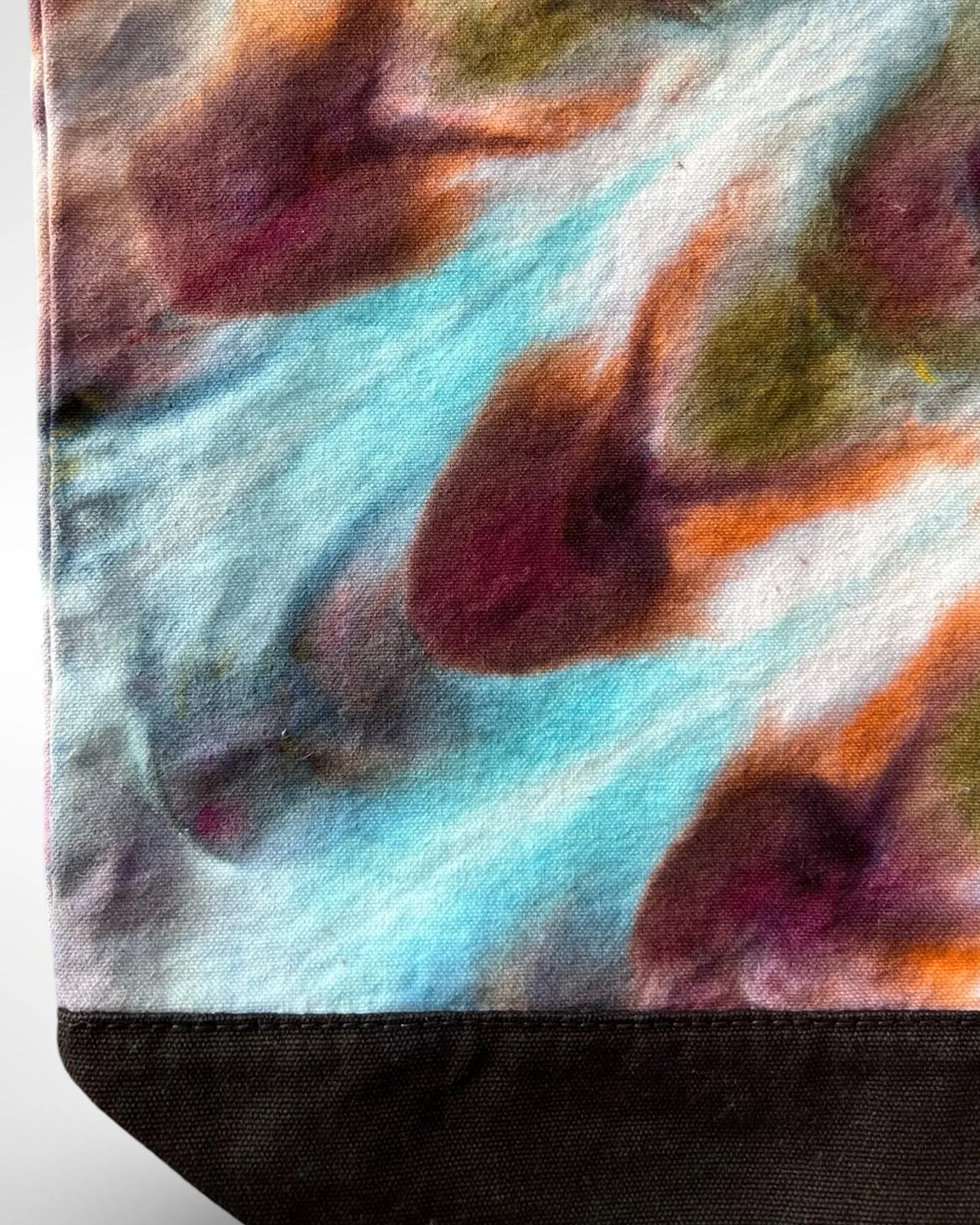 Tie Dye Canvas Tote Bag - Peacock