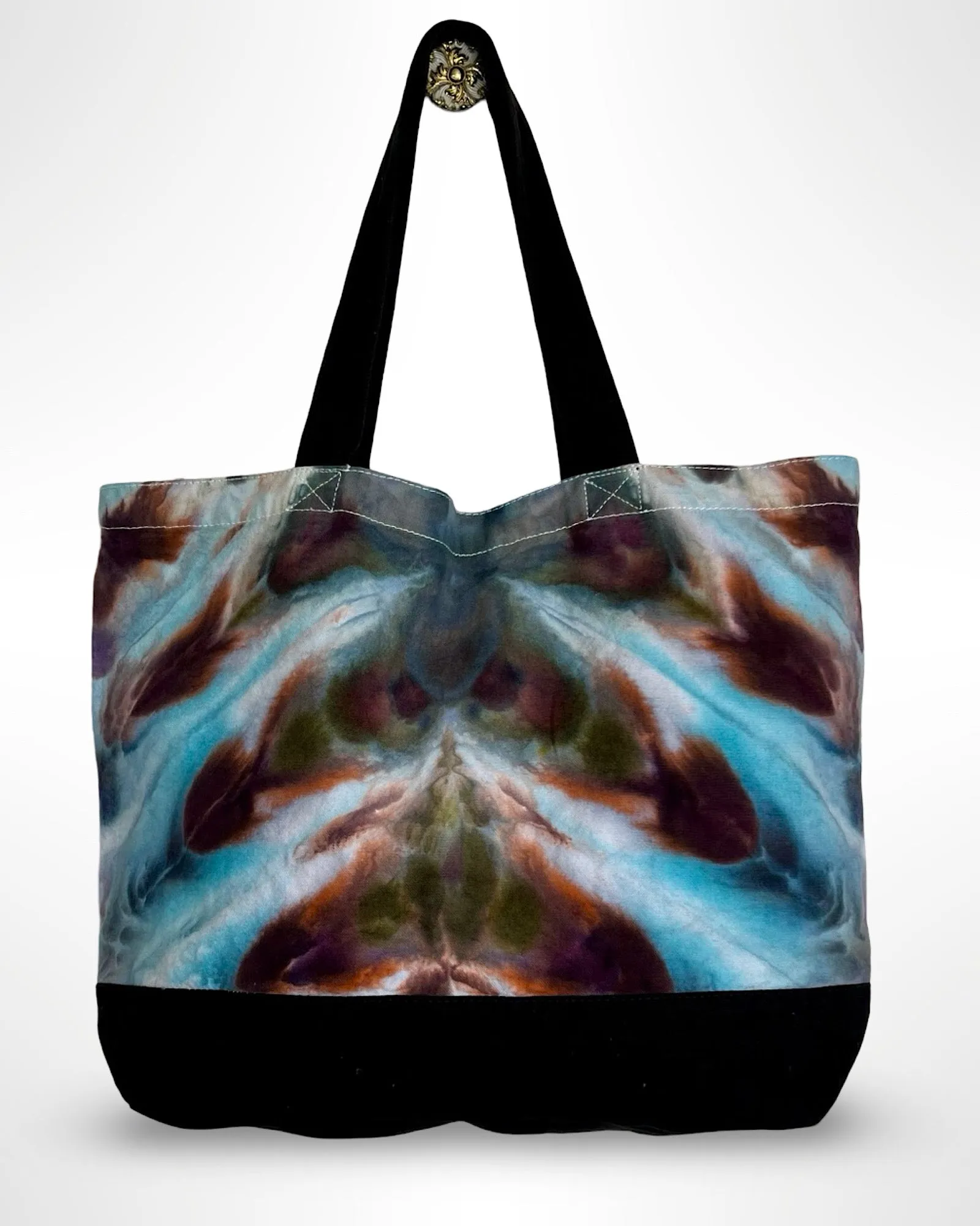 Tie Dye Canvas Tote Bag - Peacock