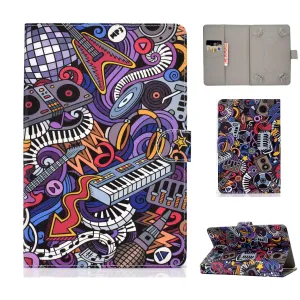 Universal 10Inches Laptop Protective Case with Front Snap Cute Cartoon Color Painted PU Cover  Graffiti