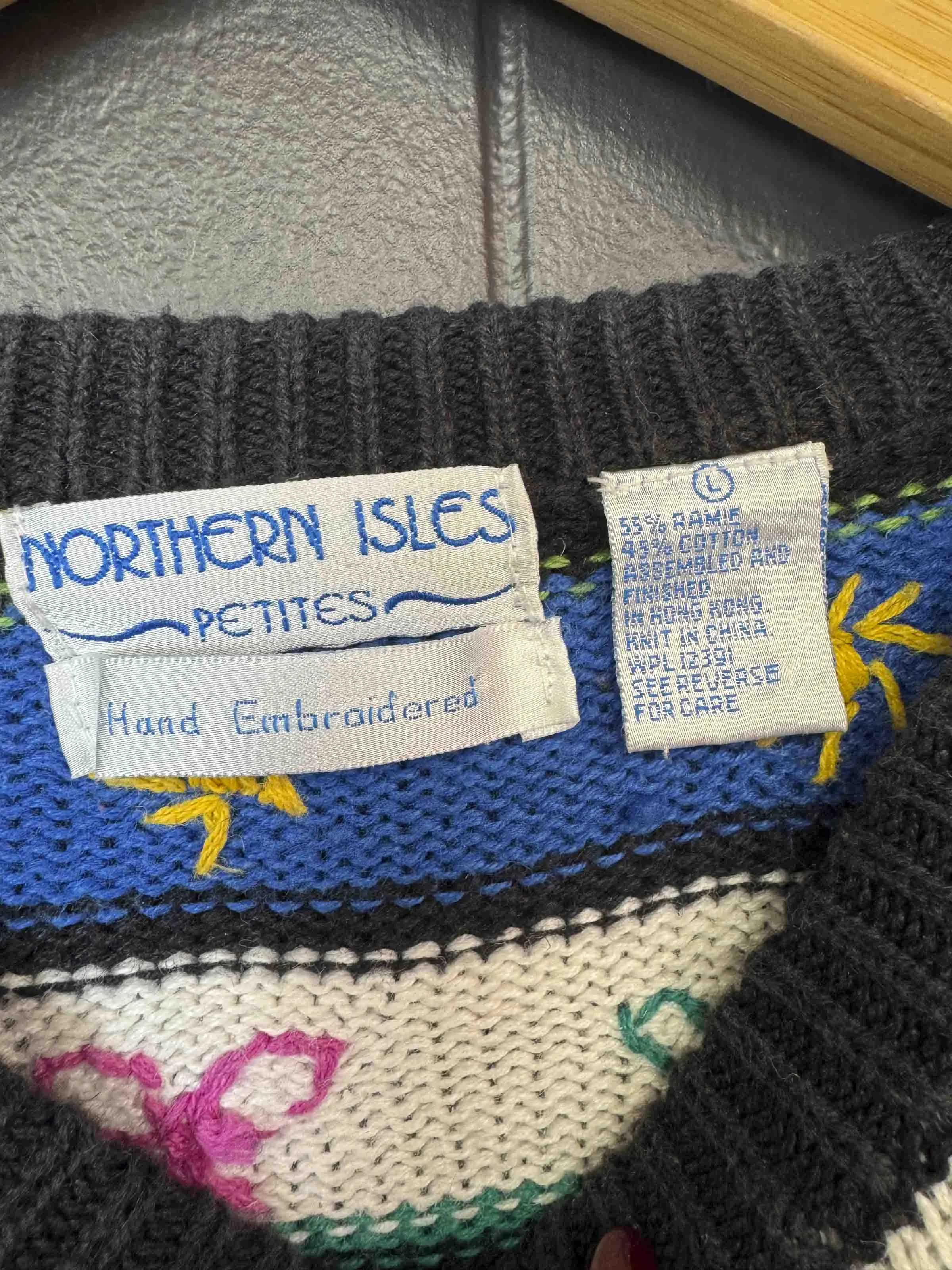 Vintage Hand Embroidered Sweater - Size S