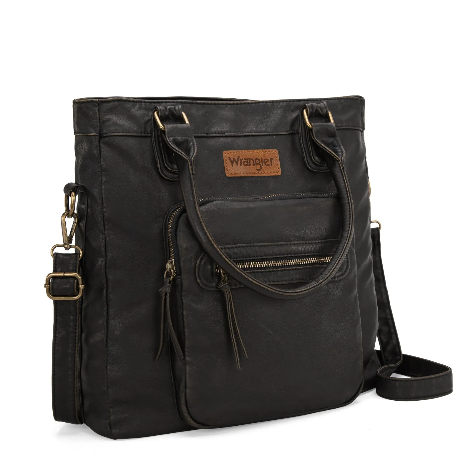 WG165-1110 Wrangler Slouchy Tote/Crossbody - Black