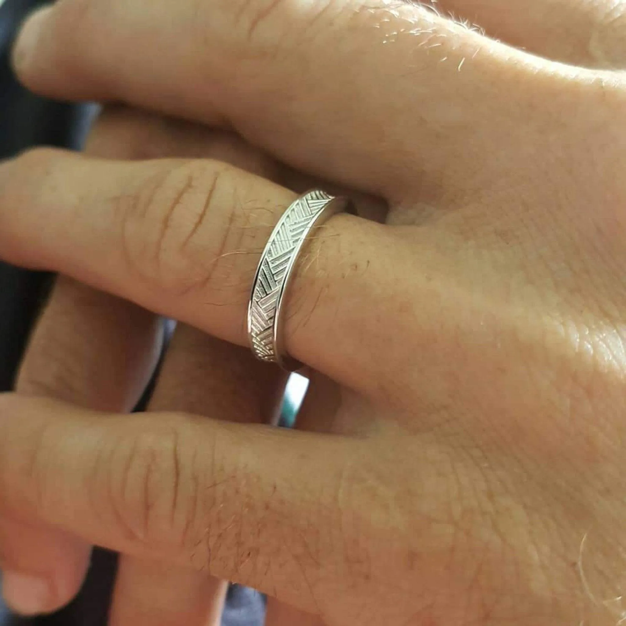 WHOLESALE Woven Mat Pasifika Unisex Ring - 925 Sterling Silver FJD$