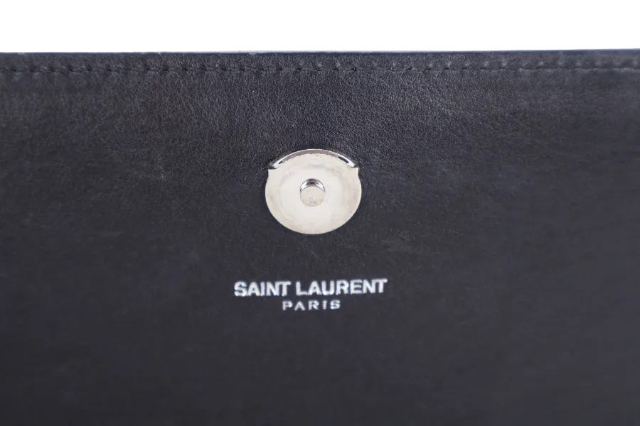 YVES SAINT LAURENT (YSL) STUDDED KATE MEDIUM BLACK LEATHER SILVER HARDWARE NO DUST COVER